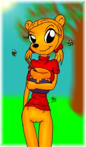 Rating: Explicit Score: 0 Tags: 1girls anthro bear bee black_eyes black_nose bottomless bow closed_mouth clothes color day disney female female_only front_view fur furry furry_ears hair hairbow holding honey looking_at_viewer open_eyes orange_fur orange_hair outdoors pooh_bear pot public_domain pussy round_ears rule34 rule_63 shirt sky smile solo standing straight_hair tied_hair tree twintails vulva winnie_the_pooh_(franchise) User: bunchy7s