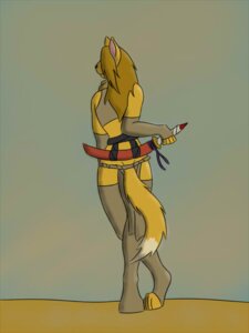 Rating: Safe Score: 0 Tags: 2011 anthro bottomwear canid canine clothing desert e621 female fox holding_melee_weapon holding_object holding_sword holding_weapon loincloth mammal melee_weapon nomad outside rainheron solo sword tail weapon User: bunchy7s