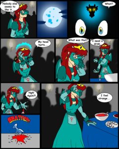 Rating: Safe Score: 0 Tags: 4:5 anthro ball catmonkshiro clothing comic comic_sans crown dialogue dragon dress e621 ear_piercing english_text female full_moon gloves group handwear headgear mask moon mythological_creature mythological_scalie mythology night piercing princess punch royalty scalie solo_focus text transformation wings User: bunchy7s