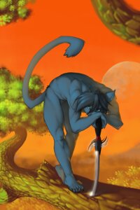 Rating: Questionable Score: 0 Tags: 2:3 blue_body blue_eyes blue_fur blue_hair branch claws detailed_background domestic_cat e621 felid feline felis forest fur hair hi_res in_tree male mammal melee_weapon moon mountain muscular muscular_male nude orange_sky outside patto plant short_hair sky solo sword tail tree weapon wood User: bunchy7s