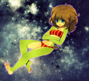 Rating: Safe Score: 0 Tags: amphibian blue_eyes blush clothing detailed_background e621 feet female floating frog frogela green_body green_skin hindpaw lying minxy panties paws solo space spacescape star toes underwear User: bunchy7s