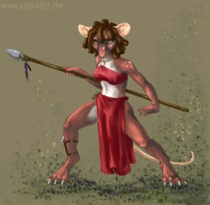 Rating: Safe Score: 0 Tags: anthro bottomwear clothing crotch_apron digitigrade e621 feathers female ladyfoxglove loincloth mammal melee_weapon murid murine polearm raine_(ladyfoxglove) rat rodent solo spear tail tribal weapon User: bunchy7s
