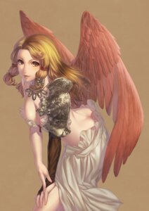 Rating: Questionable Score: 0 Tags: 1girls arm_support asymmetrical_clothes back blonde_hair breasts bridal_gauntlets brown_background cleavage female highres iuria_wolph jewelry large_breasts leaning_forward long_hair looking_at_viewer necklace ogre_battle rule34 simosi solo standing tactics_ogre wings yellow_eyes User: bunchy7s