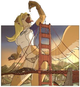 Rating: Questionable Score: 0 Tags: 2012 absurd_res alessandra_(scream) anthro biped bridge canid canine clothing colored crushed_vehicle destruction e621 female female_anthro female_pred fox gaping_mouth golden_gate_bridge hi_res holding_vehicle imminent_vore landmark macro macro_anthro macro_female mammal midriff navel object_vore open_mouth oral_vore panties san_francisco scream_(artist) solo suspension_bridge tail underwear uvula vehicle vehicle_destruction vore User: bunchy7s