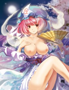 Rating: Explicit Score: 0 Tags: 1girls bare_shoulders breasts clothes_down clothing_down fan female folding_fan ghost hat hitodama japanese_clothes kimono kimono_down large_breasts legs nipples pink_hair red_eyes rule34 short_hair signature sitting siukaukau24 smile solo touhou yuyuko_saigyouji User: bunchy7s
