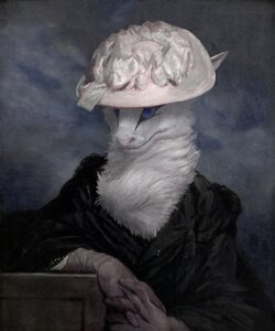 Rating: Safe Score: 0 Tags: ambiguous_gender anthro blue_eyes clothing e621 fur half-length_portrait hat headgear headwear mammal portrait ptptpt solo synx white_body white_fur User: bunchy7s