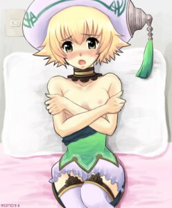 Rating: Explicit Score: 0 Tags: .hack .hack//g.u. 1girls atoli bed blonde_hair blush choker covering embarrassed female flat_chest hat lowres mono96 open_mouth pillow pointy_chin rule34 short_hair sitting skirt solo thighhighs topless yellow_eyes User: bunchy7s