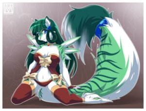 Rating: Questionable Score: 0 Tags: 2013 anthro biped blue_eyes breasts clothed clothing e621 felid female fur gloves hair handwear kneeling lapres long_hair looking_at_viewer mammal minxen panties paws rabiah seductive skimpy solo underwear wings User: bunchy7s