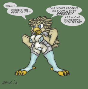 Rating: Questionable Score: 0 Tags: 2013 angry anthro armor avian beak bird blue_eyes chicken clothing dialogue e621 english_text female galliform green_background lingerie phasianid sandra_(shardshatter) shardshatter simple_background solo text unconvincing_armor User: bunchy7s Rating: Questionable Score: 0 Tags: 2013 angry anthro armor avian beak bird blue_eyes chicken clothing dialogue e621 english_text female galliform green_background lingerie phasianid sandra_(shardshatter) shardshatter simple_background solo text unconvincing_armor User: bunchy7s
