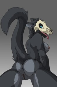 Rating: Explicit Score: 0 Tags: 2014 abyssal_wolf anthro anus black_body black_fur blue_eyes bone bone_mask breasts butt canid canine canis e621 esther_(rinkai) female fur genitals gradient_background grey_body grey_fur half-closed_eyes hi_res inner_ear_fluff looking_back mammal mask narrowed_eyes nipples nude rinkai side_boob simple_background skull skull_mask solo teeth tongue tongue_out tuft vulva wolf User: bunchy7s