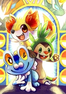 Rating: Safe Score: 0 Tags: ambiguous_gender amphibian canid canine chespin digital_media_(artwork) e621 fennekin feral froakie generation_6_pokemon group happy haychel mammal nintendo one_eye_closed pokemon pokemon_(species) starter_trio wink User: bunchy7s