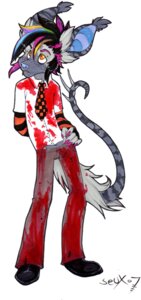 Rating: Questionable Score: 0 Tags: 2007 accessory alternative_fashion anthro blood blood_on_clothing bodily_fluids bottomwear canid canine checkered clothed clothing deathhawk e621 ear_tails ear_tuft emo fully_clothed fur glamfur hair long_hair male mammal marker_(artwork) mohawk necktie orange_eyes pants piercing punk_hair scene_(fashion) shirt sideburn_mohawk skihi solo tail topwear traditional_media_(artwork) tuft zeriara User: bunchy7s