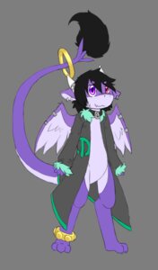 Rating: Safe Score: 0 Tags: alpha_channel ambiguous_gender anthro biped black_hair body_modification bottomless chromomania clothed clothing collar dragon e621 gem hair heterochromia horn jacket long_tail mythological_creature mythological_scalie mythology piercing purple_body ring scalie simple_background smile solo standing tail topwear transparent_background wings User: bunchy7s