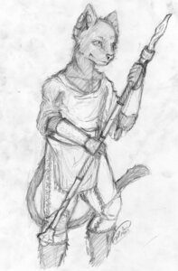 Rating: Safe Score: 0 Tags: 5_fingers anthro armor biped boots bottomwear canid canine canis clothed clothing domestic_cat e621 ear_piercing exalted felid feline felis fingers footwear fully_clothed gauntlets gloves grentain greyscale handwear hi_res holding_object holding_weapon hybrid male mammal monochrome pants piercing shirt shoes simple_background sketch solo staff standing tail topwear tunic weapon white_background wolf User: bunchy7s