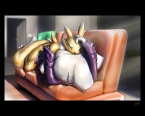 Rating: Safe Score: 0 Tags: 5:4 anthro bandai_namco black_sclera blue_eyes canid canine detailed detailed_background digimon digimon_(species) double_tomoe e621 exr_xerox female fur furniture hug hugging_object hugging_pillow mammal pillow renamon sofa solo tail tomoe_(symbol) toony waking_up white_body white_fur yellow_body yellow_fur User: bunchy7s