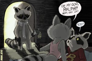 Rating: Questionable Score: 0 Tags: anthro being_watched bert_raccoon bottomless caught_in_the_act clothed clothing dialogue e621 english_text eye_contact female flower group gun infidelity looking_at_another male male/female mammal mellissa_raccoon plant procyonid raccoon ralph_raccoon ranged_weapon tail text the_raccoons uhoh unknown_artist walk-in weapon User: bunchy7s