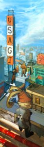 Rating: Safe Score: 0 Tags: amazing_background anthro blue_sky city cityscape cloud detailed detailed_background digital_media_(artwork) domestic_cat e621 english_text felid feline felis group high_place jerome_jacinto lagomorph leporid looking_at_viewer looking_back male mammal miyamoto_usagi murakami_gennosuke outside rabbit rhinoceros sky text tomoe_ame toony usagi_yojimbo User: bunchy7s
