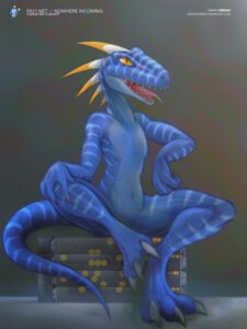 Rating: Safe Score: 0 Tags: 3:4 anthro ares_(darkdoomer) contest darkdoomer dinosaur dromaeosaurid e621 featureless_crotch hi_res male mascot mascot_contest navel prehistoric_species reptile saurischian scalie server solo spread_legs spreading tail text theropod url velociraptor User: bunchy7s