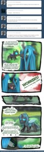 Rating: Safe Score: 0 Tags: arthropod changeling_(mlp) comic e621 english_text female friendship_is_magic hasbro hi_res horn insect_wings my_little_pony pablofiorentino queen_chrysalis_(mlp) text tumblr url wings User: bunchy7s
