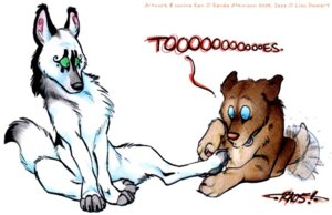 Rating: Questionable Score: 0 Tags: 2005 4_toes ambiguous_gender canid canine claws digitigrade duo e621 fascination feet feral foot_fetish hindpaw mammal paws ren52 ren_(ren52) sepp tail tail_motion tailwag toe_claws toes User: bunchy7s