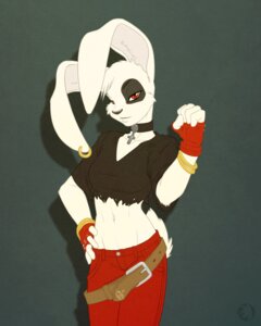 Rating: Questionable Score: 0 Tags: 4:5 alternative_fashion anthro bangle belt biped black_body black_fur black_nose bottomwear bracelet brown_clothing brown_topwear choker clothed clothing crop_top cross cross_necklace digital_media_(artwork) e621 ear_piercing female fingerless_gloves fur gloves goth hand_on_hip handwear jewelry lagomorph leporid looking_at_viewer mammal midriff navel necklace occult_symbol pants pentacle pentagram piercing portrait punk rabbit red_bottomwear red_clothing red_eyes red_handwear shirt sneakerfox solo standing symbol three-quarter_portrait topwear torn_clothing torn_topwear white_body white_fur User: bunchy7s Rating: Questionable Score: 0 Tags: 4:5 alternative_fashion anthro bangle belt biped black_body black_fur black_nose bottomwear bracelet brown_clothing brown_topwear choker clothed clothing crop_top cross cross_necklace digital_media_(artwork) e621 ear_piercing female fingerless_gloves fur gloves goth hand_on_hip handwear jewelry lagomorph leporid looking_at_viewer mammal midriff navel necklace occult_symbol pants pentacle pentagram piercing portrait punk rabbit red_bottomwear red_clothing red_eyes red_handwear shirt sneakerfox solo standing symbol three-quarter_portrait topwear torn_clothing torn_topwear white_body white_fur User: bunchy7s