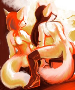 Rating: Questionable Score: 0 Tags: 5:6 anthro back_dimples bathing canid canine clothing digital_media_(artwork) digital_painting_(artwork) duo e621 female fox furniture hair inspired_by_formal_art legwear mammal mitsene nude orange_hair orange_theme paint painting_(artwork) rear_view restricted_palette sitting stockings stool tail warm_colors User: bunchy7s