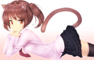 Rating: Safe Score: 0 Tags: absolute_territory accessory animal_humanoid black_clothing black_legwear blush bottomwear brown_hair cat_humanoid cat_tail clothing digital_media_(artwork) domestic_cat e621 felid felid_humanoid feline feline_humanoid felis female hair humanoid legwear looking_at_viewer mammal mammal_humanoid necktie red_eyes shaded short_hair simple_background skirt smile solo thigh_highs zizi_(zz22) User: bunchy7s