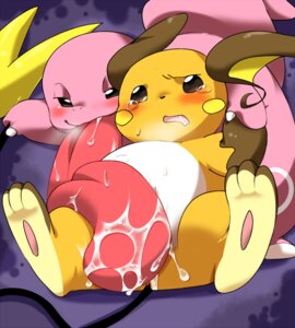 Rating: Questionable Score: 0 Tags: 3_toes ambiguous/ambiguous ambiguous_gender blush bodily_fluids drooling duo e621 eromame feet generation_1_pokemon hand_holding hindpaw interspecies licking lickitung long_tongue mammal nintendo paws pokemon pokemon_(species) raichu rodent saliva soles spread_legs spreading tears toes tongue tongue_out User: bunchy7s