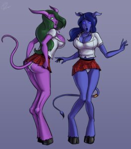 Rating: Questionable Score: 0 Tags: big_breasts big_butt black_hooves blizzard_entertainment blue_body blue_eyes blue_hair blue_skin bottomwear breasts butt cheeky_panties cleavage clothed clothing curvy_figure devil_hs digital_media_(artwork) draenei duo e621 female glowing glowing_eyes green_eyes green_hair hair hair_over_eye hooves horn hourglass_figure humanoid long_hair long_legs looking_at_viewer miniskirt nanako neira not_furry one_eye_obstructed panties panty_shot purple_body purple_skin school_uniform simple_background skirt small_waist standing surprised tail tentacles tight_clothing underbutt underwear uniform warcraft User: bunchy7s