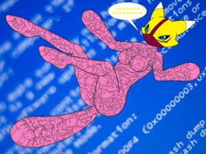 Rating: Questionable Score: 0 Tags: 4:3 anthro bandai_namco bdsm black_sclera blue_eyes blue_screen_of_death bondage bound breasts canid canine digimon digimon_(species) duct_tape e621 female fur gag gagged hypercat-z mammal mummification muzzle_(object) renamon solo submissive submissive_female tape yellow_body yellow_fur User: bunchy7s