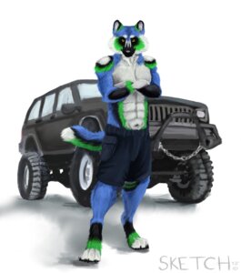 Rating: Safe Score: 0 Tags: 2012 4_toes abs anthro biped blue_body blue_fur bottomwear claws clothed clothing crossed_arms digitigrade e621 feet fur hi_res looking_at_viewer male muscular muscular_anthro muscular_male navel nightenscythe paws shorts simple_background solo standing tail toes topless vehicle white_background yellow_eyes User: bunchy7s