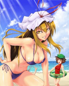 Rating: Questionable Score: 0 Tags: animal_ears bikini blonde_hair blood brown_hair cat_ears chen chiro_(pixiv) clothes cute_fang earrings female grin hair hat humanoid jewelry laughing long_hair mizugi nosebleed one-piece_swimsuit ran_yakumo ribbon rule34 short_hair smile swimsuit touhou tsurime uncensored water yellow_eyes yukari_yakumo User: bunchy7s