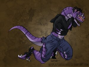 Rating: Safe Score: 0 Tags: 4:3 anthro bottomwear claws clothing dinosaur dromaeosaurid e621 feet jakkal male pants prehistoric_species reptile ripping saurischian scalie shirt solo tail talons theropod toes topwear transformation velociraptor User: bunchy7s