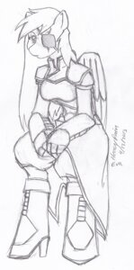Rating: Safe Score: 0 Tags: 2013 anthro breasts clothing e621 equid equine evangle eye_patch eyewear feathered_wings feathers female hasbro heavy_rain looking_at_viewer mammal medium_breasts my_little_pony mythological_creature mythological_equine mythology pegasus sketch solo wings User: bunchy7s