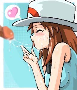 Rating: Explicit Score: 0 Tags: blur_censor blush brown_hair censored cum cum_on_face cum_string female fully_clothed hat heart human human_only konpeto leaf_(pokemon) lowres nintendo oekaki pokemon rule34 User: bunchy7s