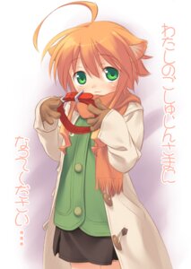 Rating: Safe Score: 0 Tags: ahoge animal_humanoid black_bottomwear black_clothing black_skirt blush bottomwear canid canid_humanoid canine canine_humanoid child clothing coat collar cotora dog_humanoid e621 female gloves green_clothing green_eyes hair handwear humanoid jacket japanese_text looking_at_viewer mammal mammal_humanoid mikan_(wanko) orange_hair orange_scarf red_collar scarf short_hair skirt smile solo tan_clothing tan_jacket tan_topwear text topwear translated wanko_to_kurasou young User: bunchy7s