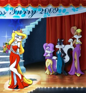 Rating: Safe Score: 0 Tags: 2009 3_toes 4_fingers alternate_costume angry animaniacs annoyed anthro barefoot beauty_pageant biped blonde_hair blue_eyeshadow bouquet breasts cleavage clothed clothing contest crown domestic_cat dress e621 english_text evening_gown eyelashes eyeshadow feet felid feline felis female fifi_la_fume fingers flower flower_bouquet footwear fur furboz group hair headgear high_heels jewelry lagomorph leporid lola_bunny long_eyelashes long_hair looney_tunes makeup mammal markings mephitid minerva_mink mink multicolored_body multicolored_fur mustelid musteline necklace penelope_pussycat plant pose pumps purple_body purple_eyeshadow purple_fur purple_hair rabbit red_clothing red_footwear red_high_heels red_shoes sash shoes side_slit side_slit_clothing side_slit_dress signature skunk slit_dress smile smirk spotlight stage strapless_clothing strapless_dress striped_markings striped_tail stripes tail tail_markings text tiny_toon_adventures toes true_musteline two_tone_body two_tone_fur warner_brothers white_body white_fur yellow_clothing yellow_footwear yellow_shoes yellow_tail User: bunchy7s