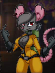 Rating: Questionable Score: 0 Tags: 2013 5_fingers anthro belt big_breasts big_ears biped black_border black_clothing border breasts cheek_tuft cleavage clothed clothing curvy_figure e621 ear_piercing eyebrows eyelashes facial_tuft female fingers front_view fur gesture gloves grey_body grey_fur grey_hair hair hand_gesture handwear hazmat_suit humanoid_hands light long_tail looking_at_viewer mammal murid murine piercing pink_nose pink_tail pointing pointing_up portrait rat rat_trooper_guard red_eyes rodent shadow short_hair sly_cooper_(series) small_waist smile snout solo sony_corporation sony_interactive_entertainment standing sucker_punch_productions tail thick_thighs three-quarter_portrait tight_clothing tuft verona7881 wide_hips yellow_clothing User: bunchy7s