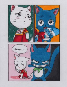 Rating: Safe Score: 0 Tags: anthro aquatic black_background blush bodily_fluids bubble charle_(fairy_tail) clothing comic crying domestic_cat dress duo e621 eternash exceed fairy_tail felid feline felis female fish gift grey_eyes happy_(fairy_tail) male mammal orange_background pink_background ribbons sad simple_background tears User: bunchy7s