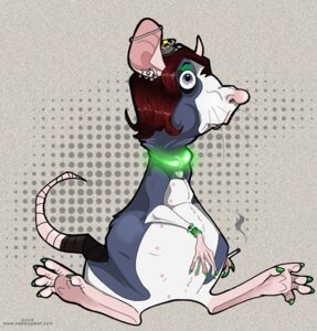 Rating: Questionable Score: 0 Tags: 2009 cigarette countershading e621 ear_piercing female mammal murid murine piercing rat rodent solo tail text url ziggy_(artist) User: bunchy7s