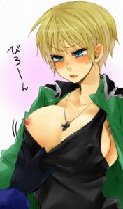 Rating: Questionable Score: 0 Tags: 1boy 1girls axis_powers_hetalia beige_skin blonde_female blonde_hair blue_eyes blush breasts breasts_exposed breasts_out clothes color cross erect_nipples exposed_breasts germany_(hetalia) gilbert_weillschmidt gloves hair human japanese_text large_breasts male military_uniform necklace nipple_slip nipples no_bra nyo!germany nyotalia open_eyes prussia_(hetalia) pulling_clothing pulling_shirt round_ears rule34 shirt_grab short-haired_female short_hair solo_focus sweat sweatdrop tank_top text translation_request uniform very_short_hair User: bunchy7s