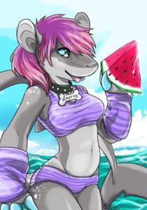 Rating: Questionable Score: 0 Tags: anthro aquatic blue_eyes collar e621 female fish food fruit hair hi_res holding_food holding_object melon pink_hair plant reisar_(artist) shark solo tail tropical watermelon watermelon_slice User: bunchy7s Rating: Questionable Score: 0 Tags: anthro aquatic blue_eyes collar e621 female fish food fruit hair hi_res holding_food holding_object melon pink_hair plant reisar_(artist) shark solo tail tropical watermelon watermelon_slice User: bunchy7s
