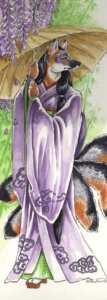 Rating: Questionable Score: 0 Tags: 2004 anthro asian_clothing biped black_body black_fur black_hair black_nose brown_body brown_fur canid canine clothed clothing e621 east_asian_clothing female footwear fox front_view fully_clothed fur grey_body grey_fur hair heather_bruton holding_object japanese_clothing kimono looking_aside mammal multi_tail parasol solo standing tail wistaria User: bunchy7s