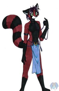 Rating: Safe Score: 0 Tags: ailurid anthro biped black_collar bottomwear clothing collar collar_ring countershading e621 full-length_portrait green_eyes hair leash loincloth looking_at_viewer male mammal mostly_nude portrait purple_hair red_panda reverse_countershading simple_background slave solo standing tail tierafoxglove traditional_media_(artwork) white_background User: bunchy7s