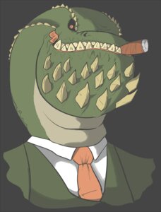Rating: Safe Score: 0 Tags: 2010 accessory ambiguous_gender anthro brute_wyvern bust_portrait capcom cigar clothed clothing deviljho e621 looking_at_viewer mcmr_(pixiv) monster_hunter necktie portrait scalie simple_background smoking solo suit User: bunchy7s