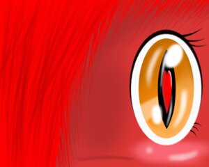Rating: Safe Score: 0 Tags: 5:4 ambiguous_gender ambiguous_species blush close-up e621 eye_shot eyelashes eyes_close-up fur glistening hair hair_over_eye heart_eyes heart_symbol kisakarou looking_at_viewer one_eye_obstructed orange_eyes pupils red_body red_fur red_hair solo symbol-shaped_pupils unusual_pupils User: bunchy7s