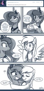 Rating: Safe Score: 0 Tags: comic crown derpy_hooves_(mlp) dialogue e621 english_text equid equine feathered_wings feathers female feral friendship_is_magic hair hasbro headgear horn hug john_joseco mammal my_little_pony mythological_creature mythological_equine mythology pegasus princess_luna_(mlp) text tumblr winged_unicorn wings User: bunchy7s