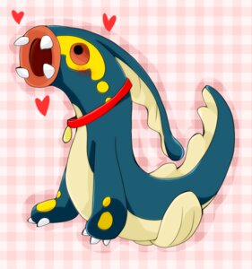 Rating: Safe Score: 0 Tags: all_fours ambiguous_feral ambiguous_gender aquatic blush coco_sibi collar e621 eelektross feral fish generation_5_pokemon heart_symbol looking_up nintendo open_mouth pink_background pokemon pokemon_(species) red_eyes serpentine simple_background solo User: bunchy7s