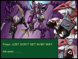 Rating: Safe Score: 0 Tags: 4:3 anthro black_border border breasts burmecian cleavage clothed clothing crossover e621 english_text female fight final_fantasy final_fantasy_ix freya_crescent futuristic group hair hasbro hat headgear headwear ink-eyes machine magic:_the_gathering mammal mask mecha melee_weapon narrowed_eyes nezumi_(magic:_the_gathering) polearm pupils queblock red_clothing red_hat red_headwear rodent spear square_enix sword text topwear weapon white_body wizards_of_the_coast User: bunchy7s