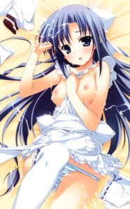 Rating: Explicit Score: 0 Tags: 1girls 2d apron bed blue_eyes blue_hair blush breasts cum cum_on_body cum_on_breasts cum_on_clothes cum_on_hair cum_on_upper_body daiuchuu_no_hokori female female_only highres light-skinned_female light_skin long_hair lying lying_on_back lying_on_bed maria_do_arcadia naked_apron naked_thighhighs nipples nude on_back on_bed panties ribbon shimapan solo striped striped_panties thighhighs underwear very_long_hair yuuki_hagure User: bunchy7s